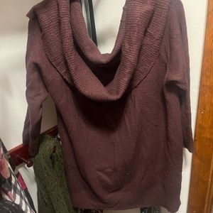 Off the shoulder  burgundy sweater, super soft.